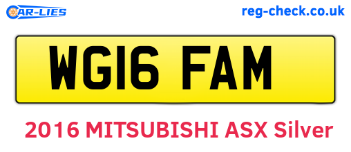 WG16FAM are the vehicle registration plates.