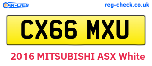 CX66MXU are the vehicle registration plates.