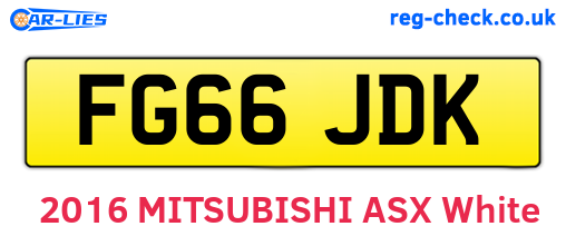 FG66JDK are the vehicle registration plates.