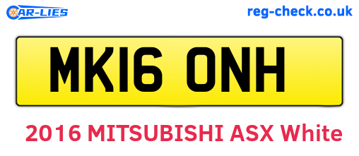 MK16ONH are the vehicle registration plates.
