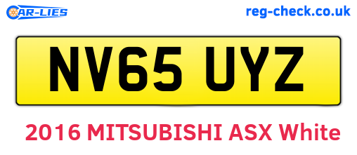 NV65UYZ are the vehicle registration plates.