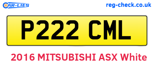 P222CML are the vehicle registration plates.