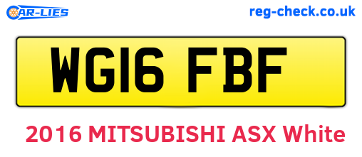 WG16FBF are the vehicle registration plates.