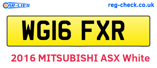 WG16FXR are the vehicle registration plates.