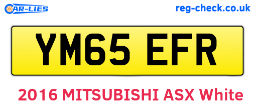 YM65EFR are the vehicle registration plates.