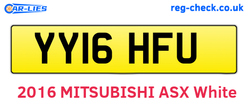 YY16HFU are the vehicle registration plates.
