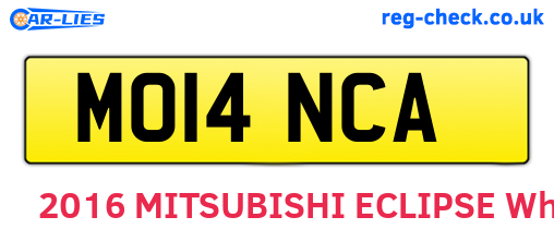 MO14NCA are the vehicle registration plates.