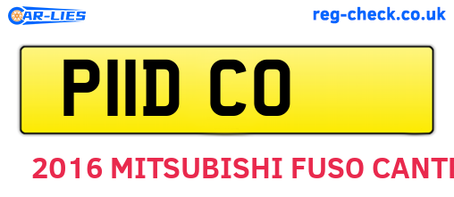 P11DCO are the vehicle registration plates.