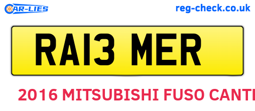RA13MER are the vehicle registration plates.