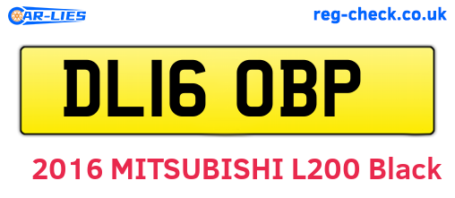 DL16OBP are the vehicle registration plates.