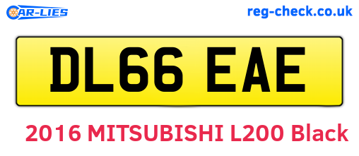 DL66EAE are the vehicle registration plates.