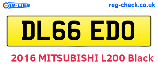 DL66EDO are the vehicle registration plates.