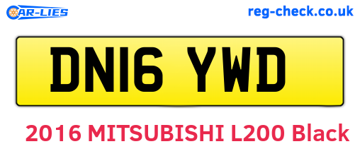DN16YWD are the vehicle registration plates.