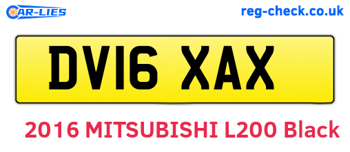 DV16XAX are the vehicle registration plates.