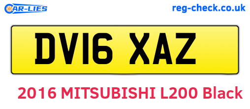 DV16XAZ are the vehicle registration plates.