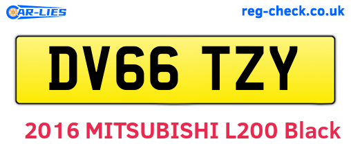 DV66TZY are the vehicle registration plates.