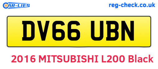 DV66UBN are the vehicle registration plates.