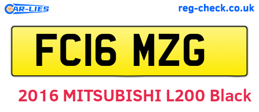 FC16MZG are the vehicle registration plates.