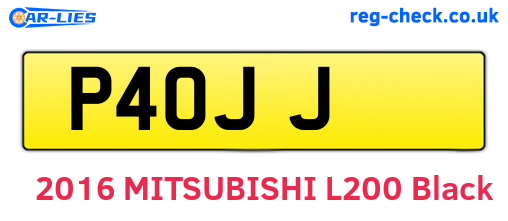 P4OJJ are the vehicle registration plates.