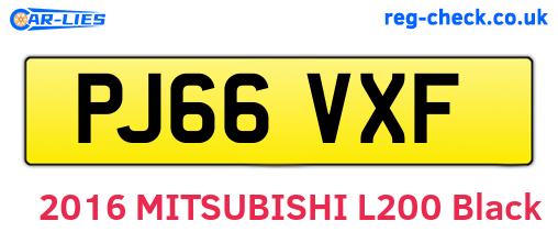 PJ66VXF are the vehicle registration plates.