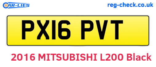 PX16PVT are the vehicle registration plates.