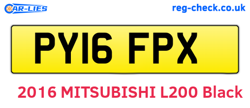 PY16FPX are the vehicle registration plates.