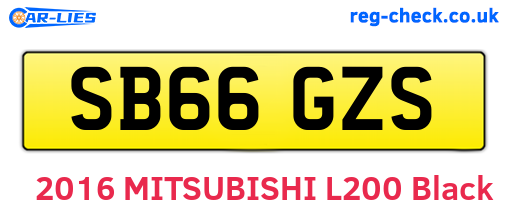 SB66GZS are the vehicle registration plates.