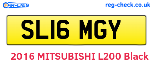 SL16MGY are the vehicle registration plates.