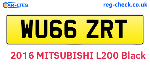WU66ZRT are the vehicle registration plates.