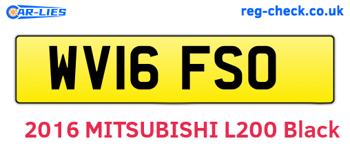WV16FSO are the vehicle registration plates.
