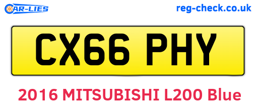 CX66PHY are the vehicle registration plates.