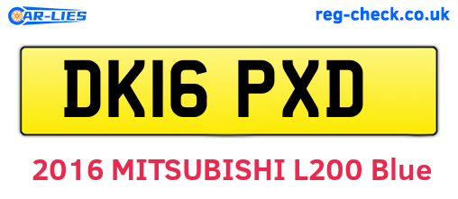 DK16PXD are the vehicle registration plates.