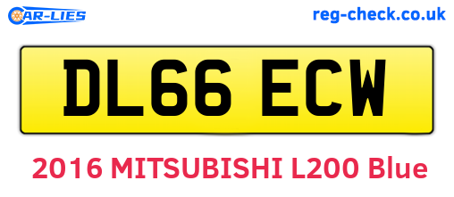 DL66ECW are the vehicle registration plates.