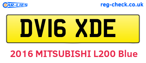 DV16XDE are the vehicle registration plates.