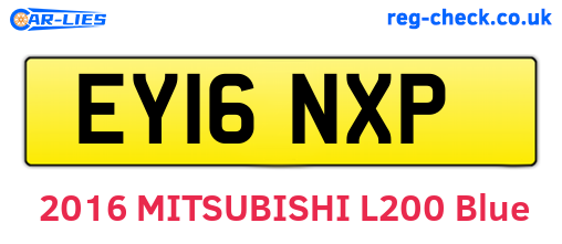 EY16NXP are the vehicle registration plates.