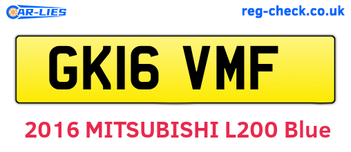 GK16VMF are the vehicle registration plates.