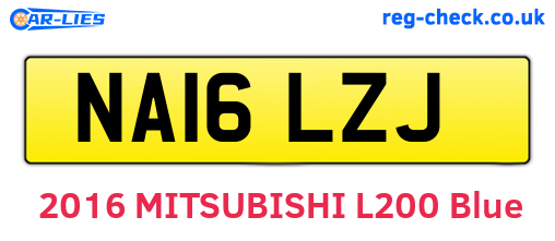 NA16LZJ are the vehicle registration plates.