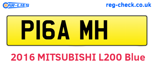 P16AMH are the vehicle registration plates.