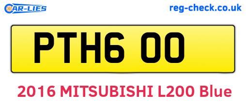 PTH600 are the vehicle registration plates.