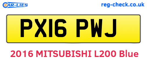 PX16PWJ are the vehicle registration plates.
