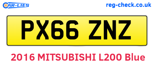 PX66ZNZ are the vehicle registration plates.