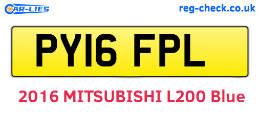 PY16FPL are the vehicle registration plates.