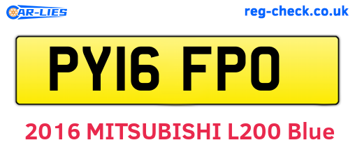 PY16FPO are the vehicle registration plates.