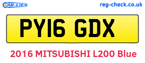PY16GDX are the vehicle registration plates.