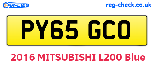 PY65GCO are the vehicle registration plates.