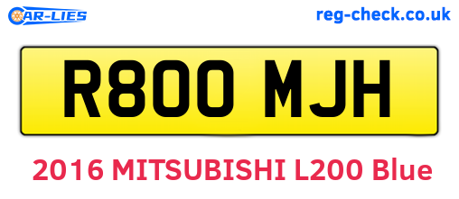 R800MJH are the vehicle registration plates.