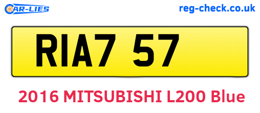 RIA757 are the vehicle registration plates.