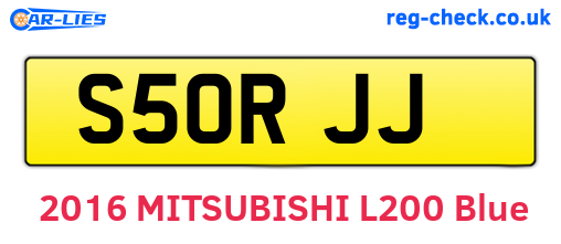 S50RJJ are the vehicle registration plates.