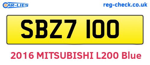 SBZ7100 are the vehicle registration plates.