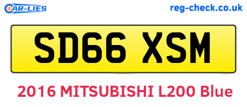 SD66XSM are the vehicle registration plates.